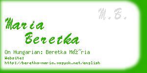 maria beretka business card